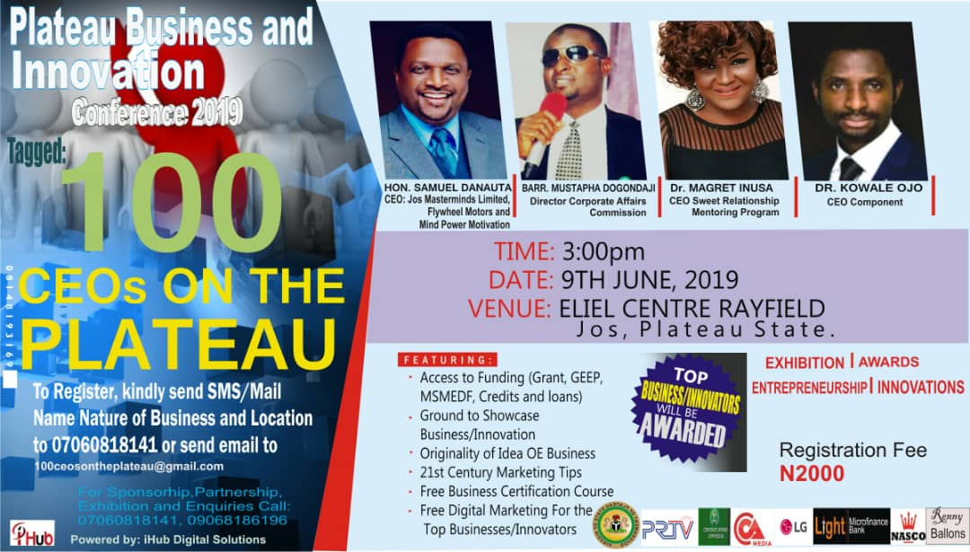 Plateau Business and Innovation Conference 2019  Tagged – “100 CEOs on the Plateau” [Click To know More]