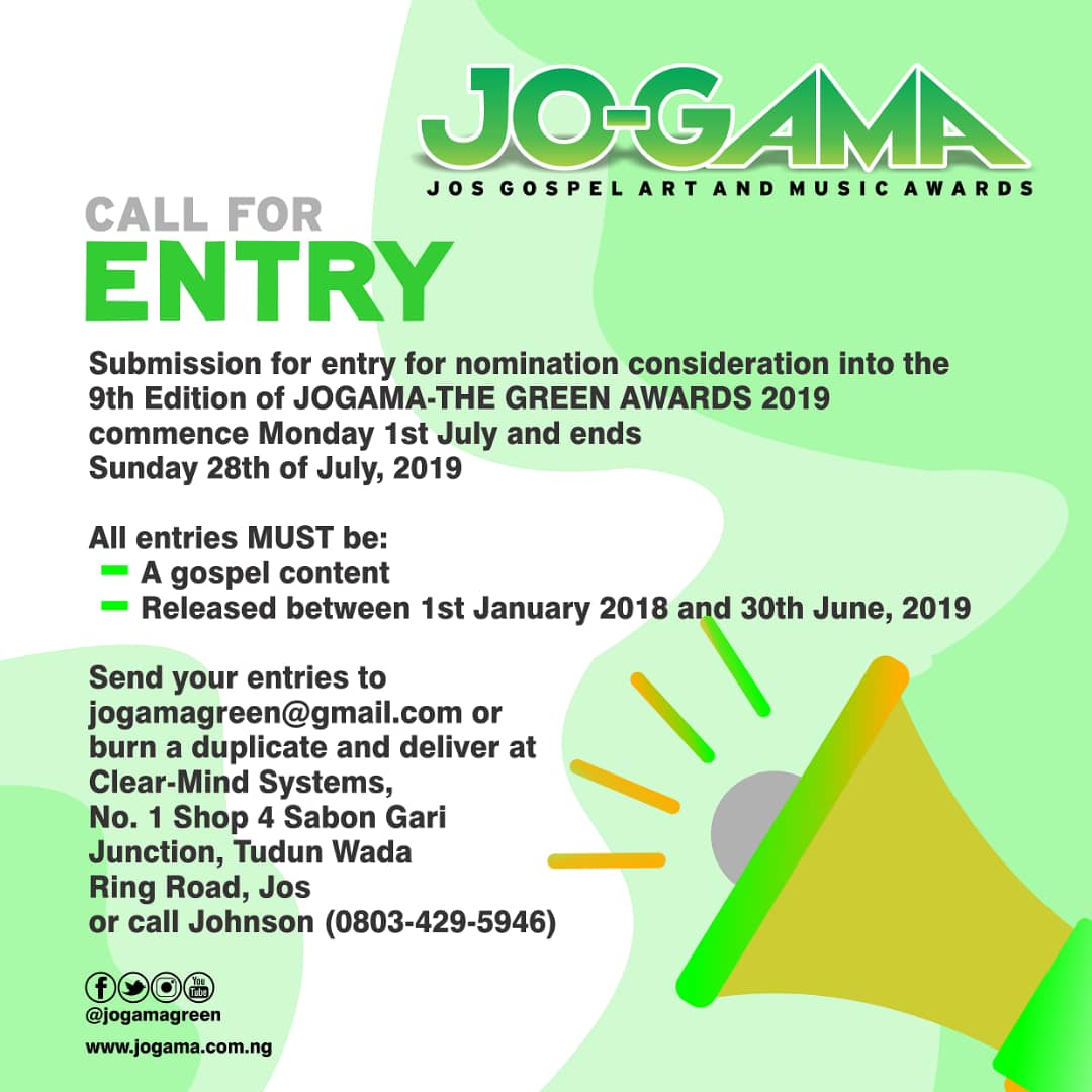 JOGAMA: CALL FOR SUBMISSION OF ENTRIES.