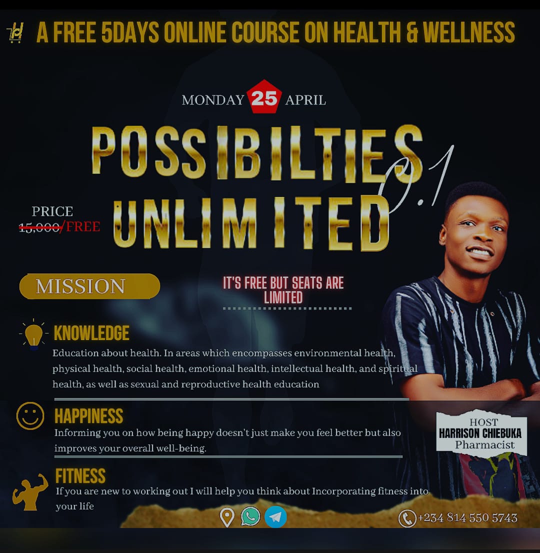 Possibilities Unlimited 0.1: Free 5days online course on health & wellness