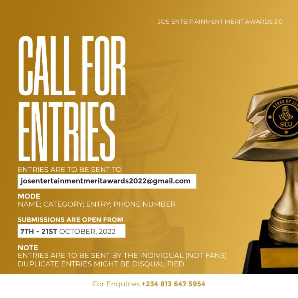 JEMA2022: Jos Entertainment Merit Award calls for entries