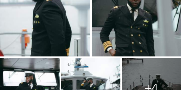 Blaqboi storms the media in a stunning naval outfit