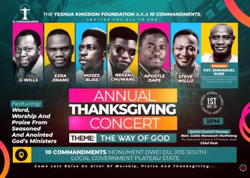 10 Commandments Annual Thanksgiving Concert to hold in Jos 1st December