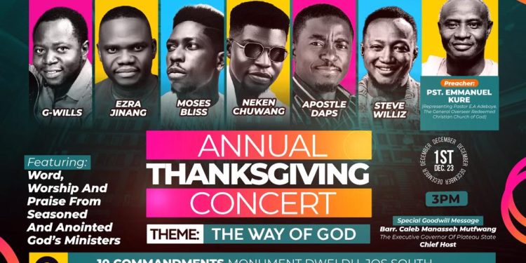 10 Commandments Annual Thanksgiving Concert to hold in Jos 1st December