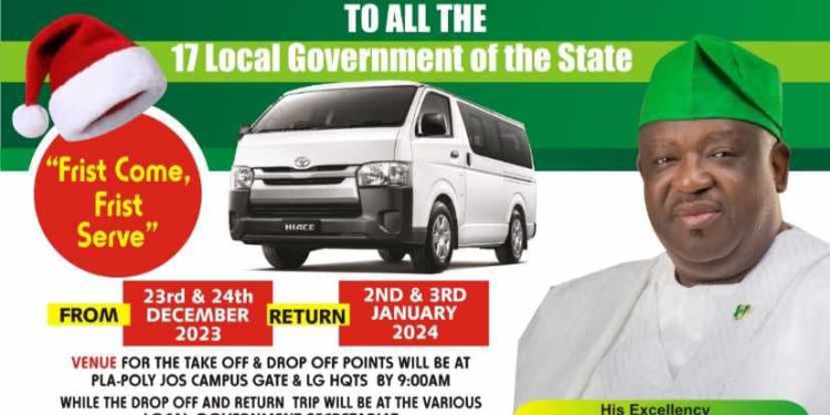 Governor Mutfwang Offers Free Bus Transportation Across 17 LGAs