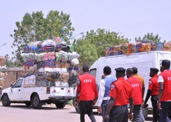 EFCC arrests 21 food-loaded trucks heading to neighbouring countries