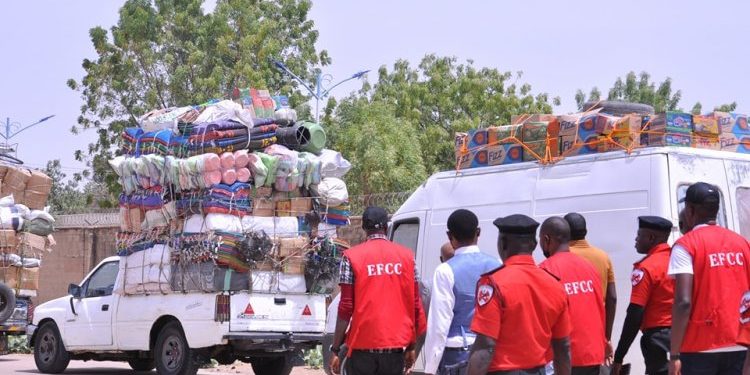 EFCC arrests 21 food-loaded trucks heading to neighbouring countries