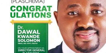 POBA Congratulates Dr. Dawal Kwande Solomon on Appointment as Acting DG of PLASCHEMA