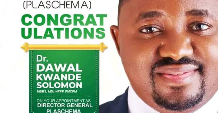 POBA Congratulates Dr. Dawal Kwande Solomon on Appointment as Acting DG of PLASCHEMA