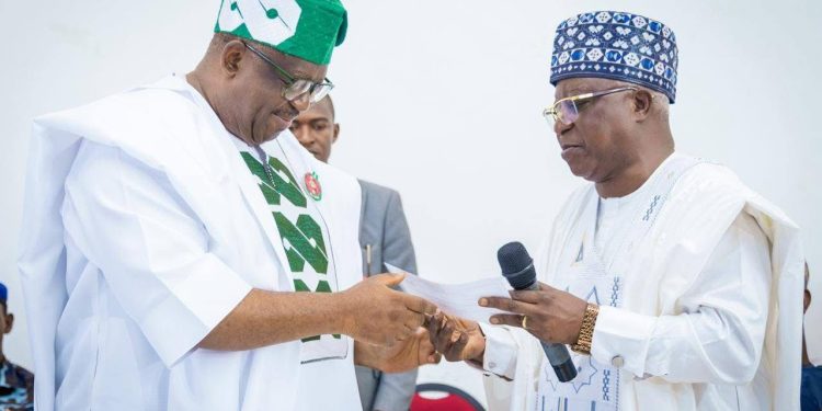 Plateau Politics Shift as Governor Mutfwang Receives APC Membership Card, Pledges Support for Tinubu