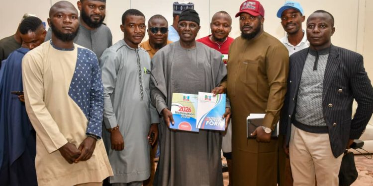 Senator I.D. Gyang Picks APC Nomination Forms for Plateau North Senate Race