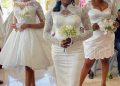 Beautiful Bride Unveils Elegant Civil Wedding Dress Collection in Jos