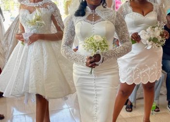 Beautiful Bride Unveils Elegant Civil Wedding Dress Collection in Jos