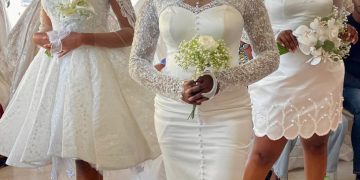 Beautiful Bride Unveils Elegant Civil Wedding Dress Collection in Jos