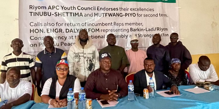 Riyom APC Youths Endorse Tinubu, Mutfwang, Dalyop Fom for Continuity Ahead of 2027