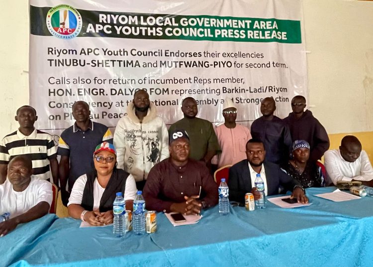 Riyom APC Youths Endorse Tinubu, Mutfwang, Dalyop Fom for Continuity Ahead of 2027