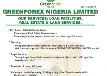 Greenforex Nigeria Limited Offers Loan Facilities, Real Estate and Land Services