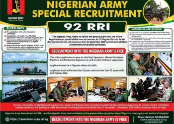 Nigerian Army Opens Special Recruitment For Skilled Applicants: APPLY NOW